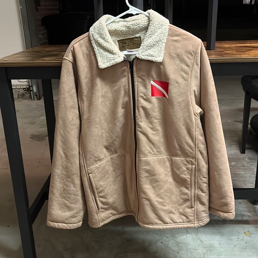 Scuba diving flag beige zip up jacket